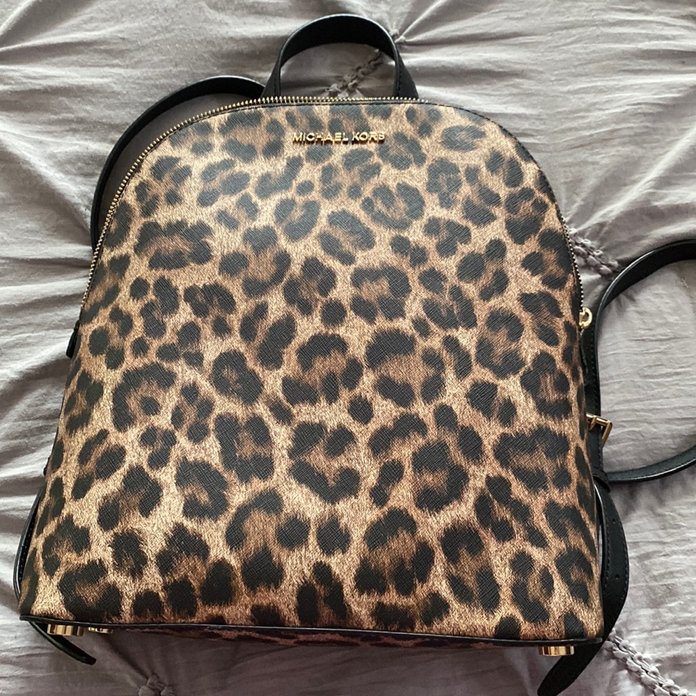 Michael Kors cheetah small backpack purse